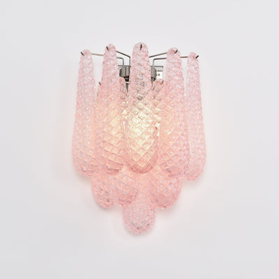 Liorelaria Wall Lamp Pink Teardrop Glass Floral Artistic
