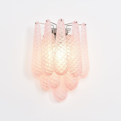 Liorelaria Wall Lamp Pink Teardrop Glass Floral Artistic