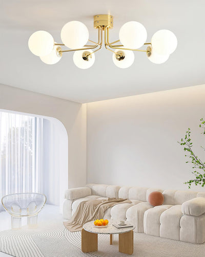 Othien Ceiling Lamp Gold White Globe