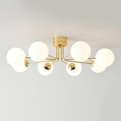 Othien Ceiling Lamp Gold White Globe