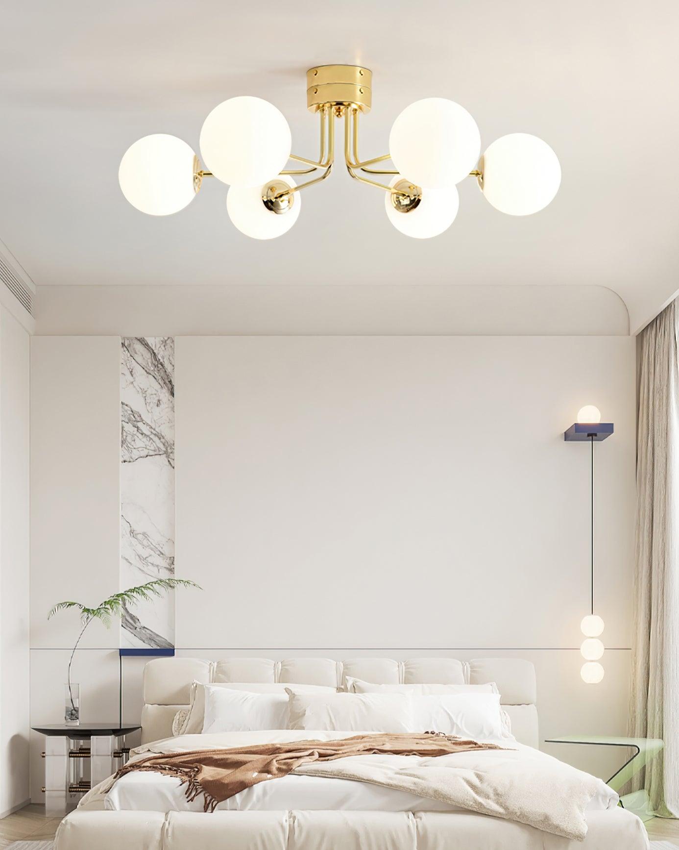 Othien Ceiling Lamp Gold White Globe