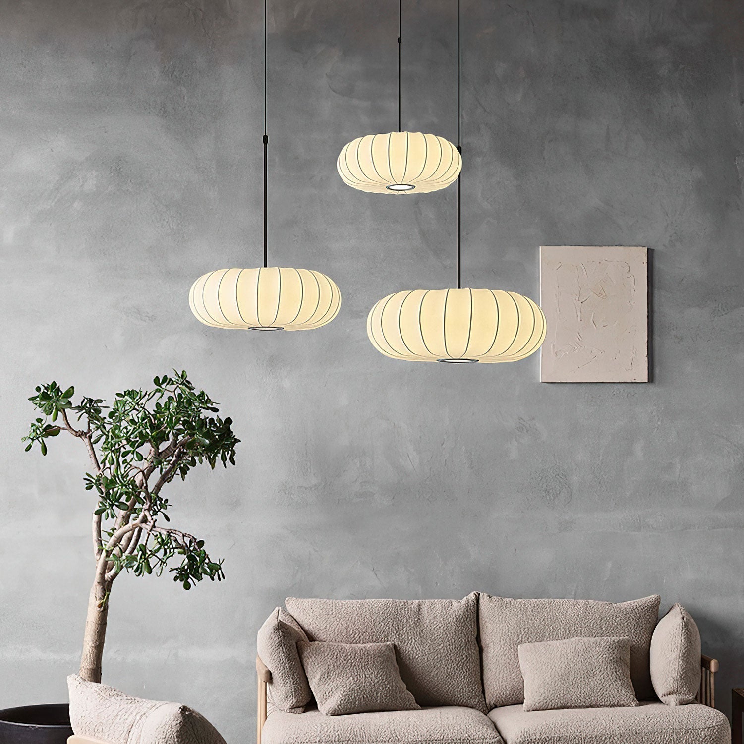 Caedwyn Lantern Silk Pendant Lamp