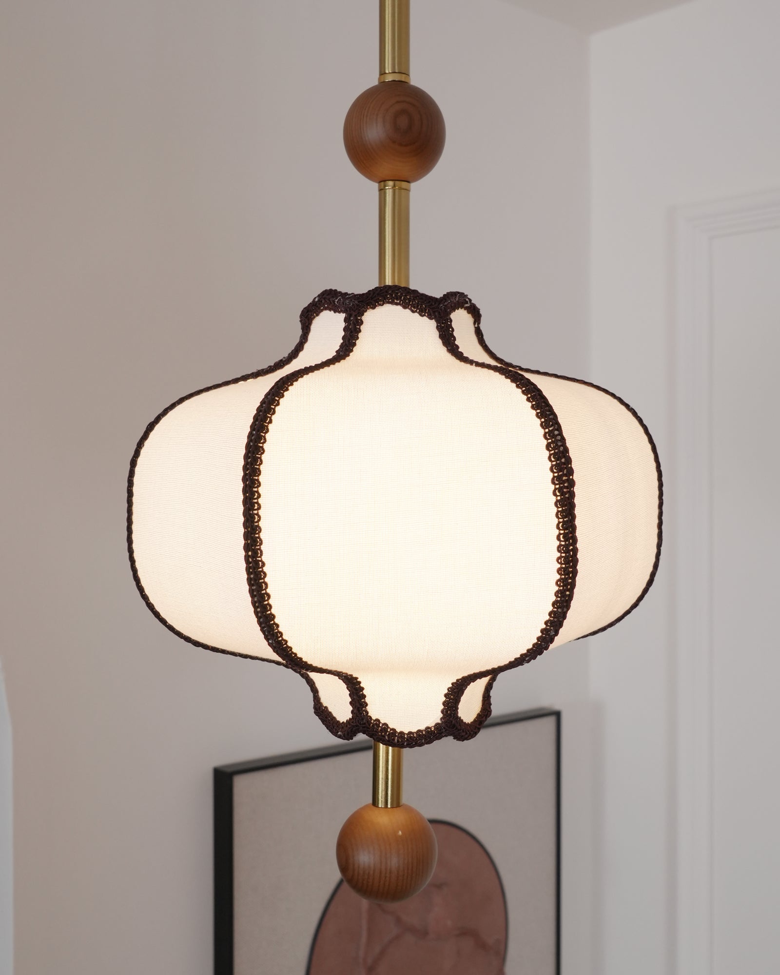 Miralielle Pendant Light Lantern Fabric for Living Room