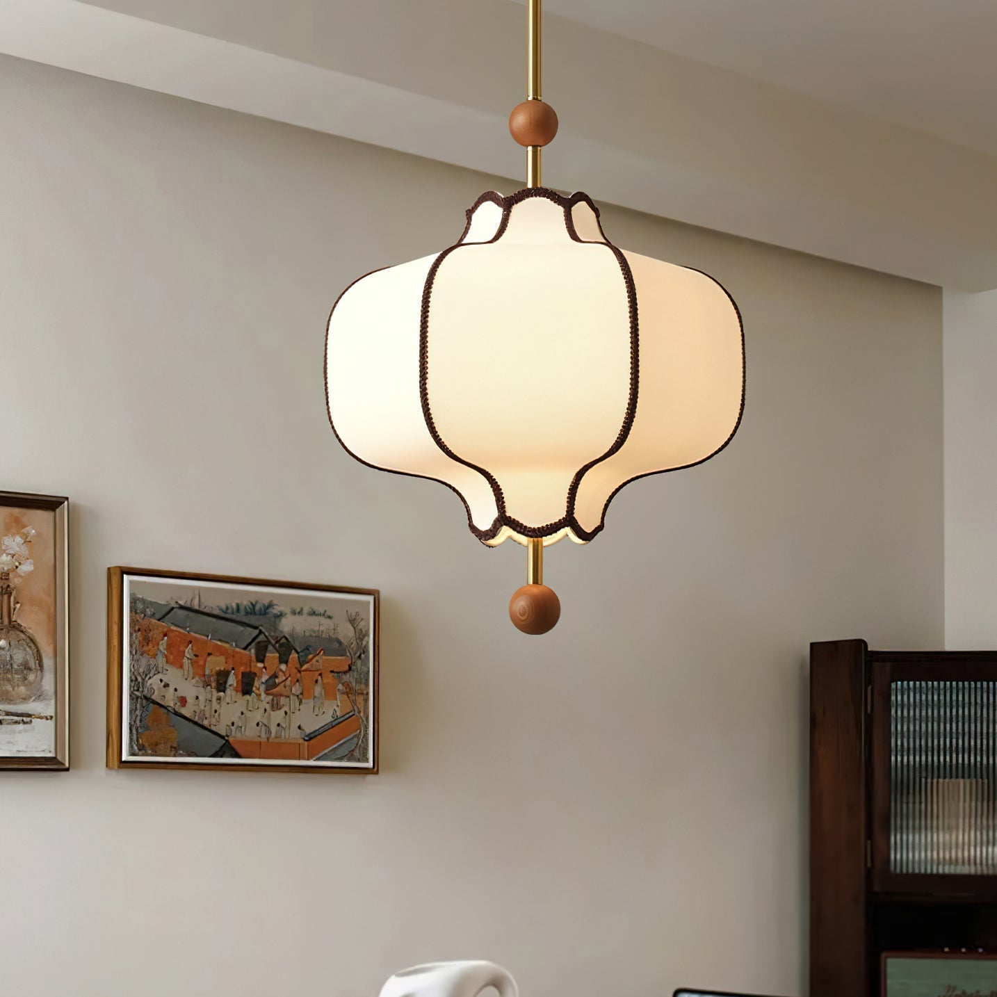 Miralielle Pendant Light Lantern Fabric for Living Room