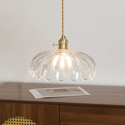 Limea Green Glass Flower Pendant Light - Neutral Decor