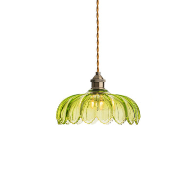 Limea Green Glass Flower Pendant Light - Neutral Decor
