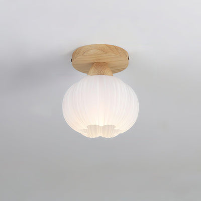 Gleam Large Flower Bag Wood Ceiling Lamp - Neutral Decor