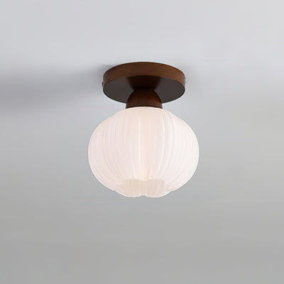 Gleam Large Flower Bag Wood Ceiling Lamp - Neutral Decor