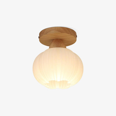 Gleam Large Flower Bag Wood Ceiling Lamp - Neutral Decor