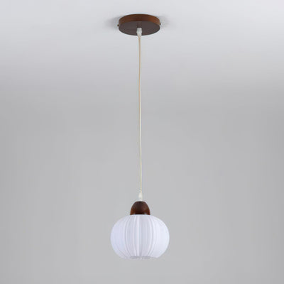 Pumpkin Modern Wood Pendant Lamp