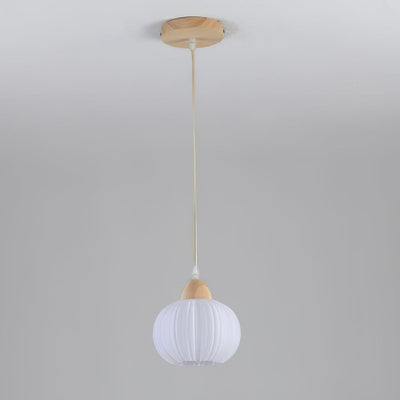 Pumpkin Modern Wood Pendant Lamp