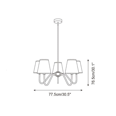 Lassen Chandelier Curved Arms - Neutral Decor