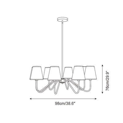 Lassen Chandelier Curved Arms - Neutral Decor
