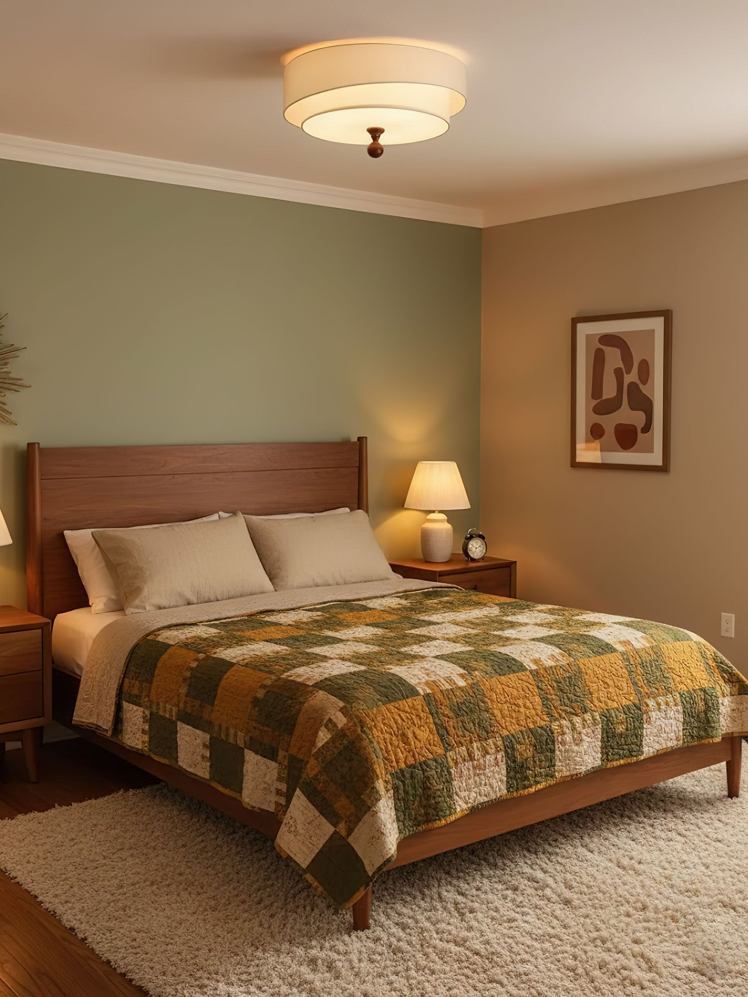 Serelira Dovemont Layered Fabric Ceiling Light