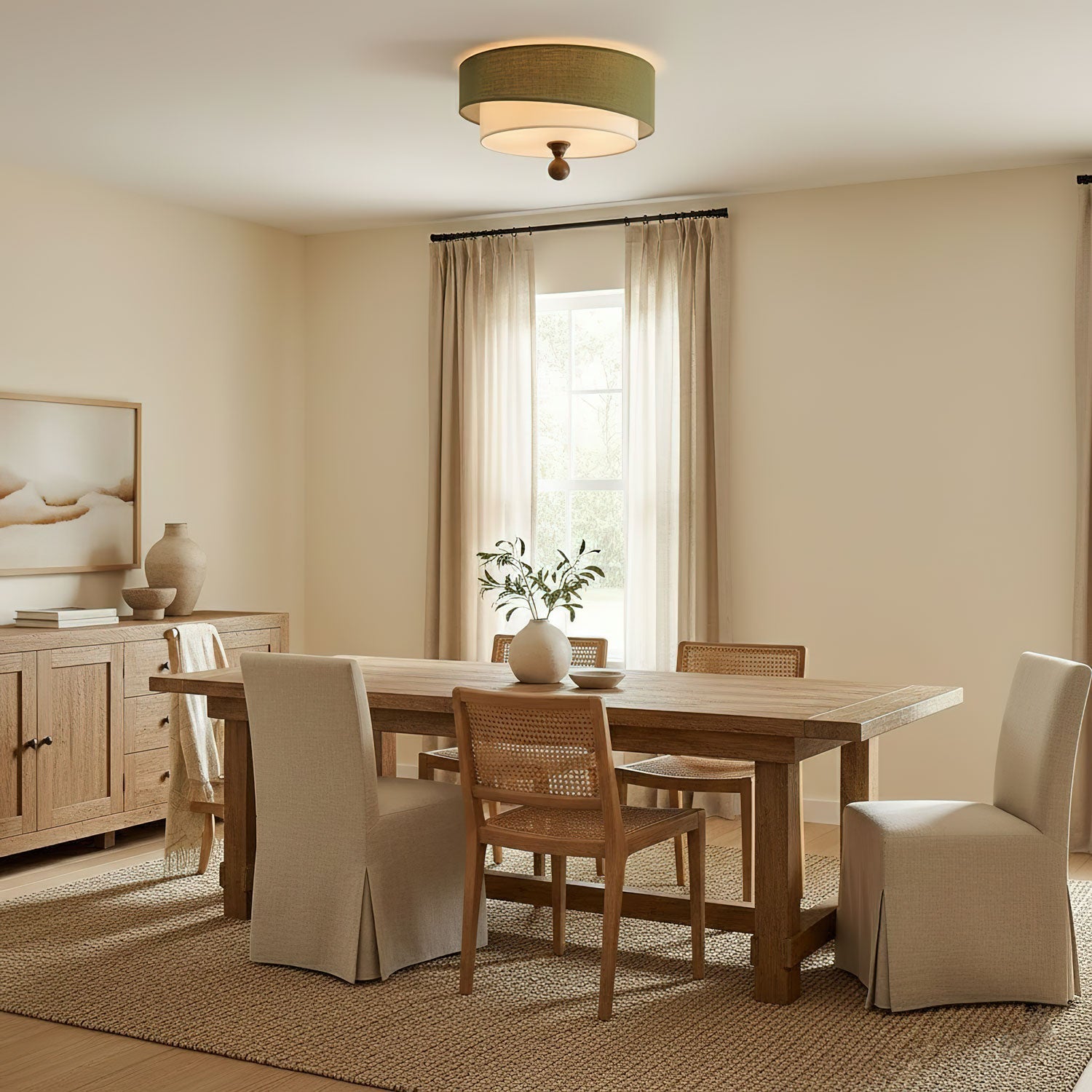 Serelira Dovemont Layered Fabric Ceiling Light