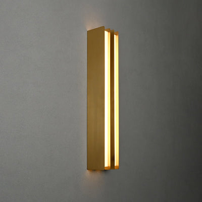 Vincent Minimalist Brass Layered Blade Sconce
