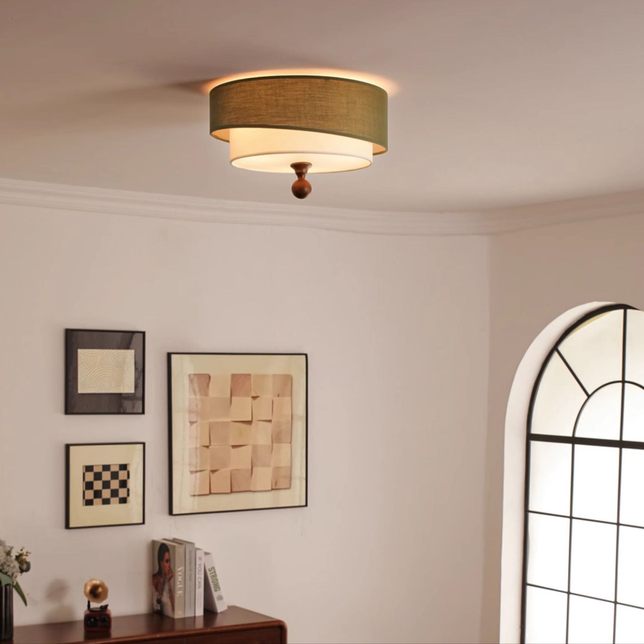 Serelira Dovemont Layered Fabric Ceiling Light