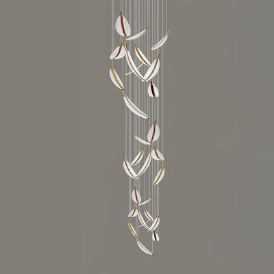 Kuo Chandelier Leaf Acrylic Gold Elegant Modern