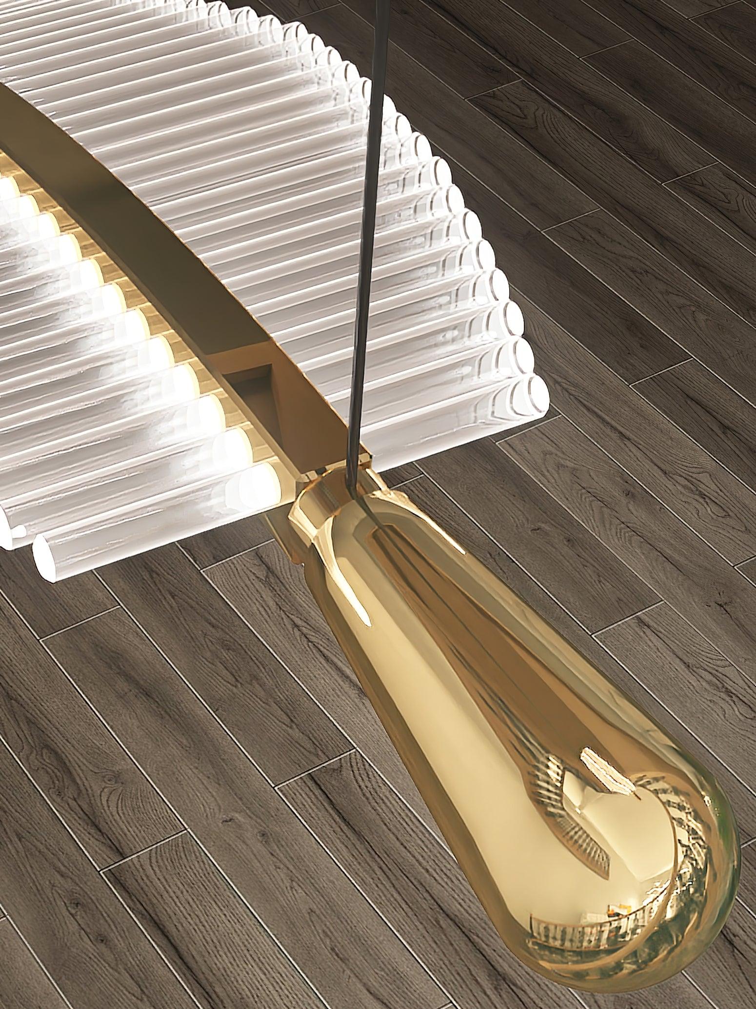 Kuo Chandelier Leaf Acrylic Gold Elegant Modern