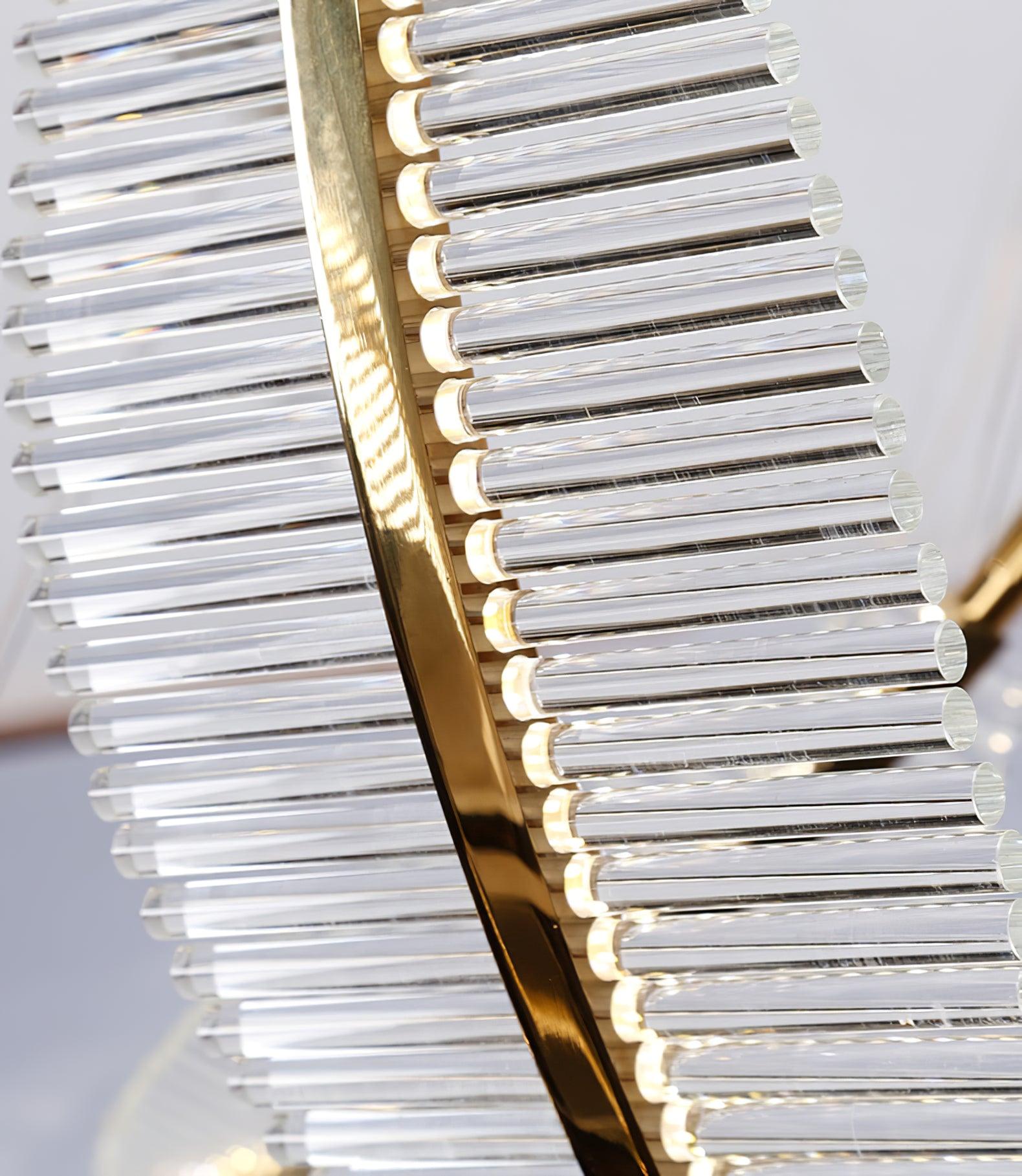 Kuo Chandelier Leaf Acrylic Gold Elegant Modern
