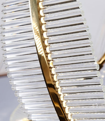 Kuo Chandelier Leaf Acrylic Gold Elegant Modern