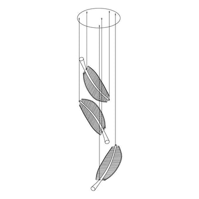 Kuo Chandelier Leaf Acrylic Gold Elegant Modern