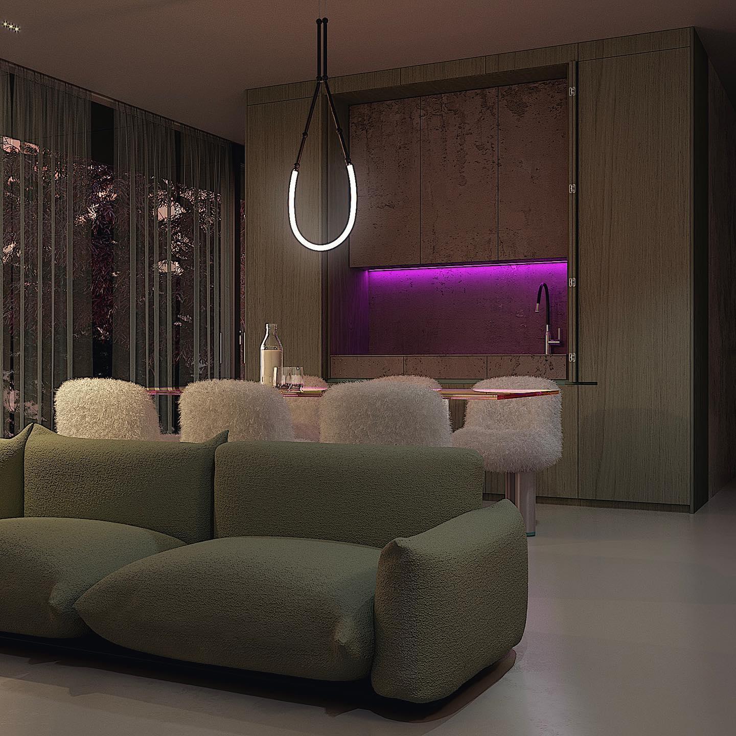 Rio Chandelier Leda LED Flexible Modern Sculptural