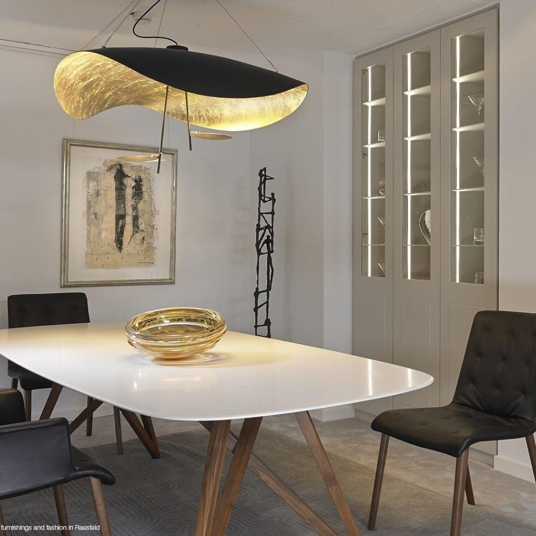 Aurisina Pendant Lamp Black Gold Curved Shade
