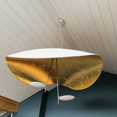 Aurisina Pendant Lamp Black Gold Curved Shade