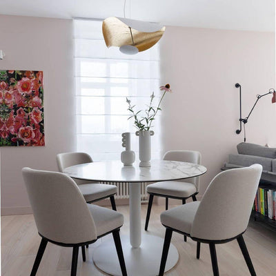 Aurisina Pendant Lamp Black Gold Curved Shade