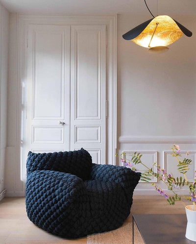 Aurisina Pendant Lamp Black Gold Curved Shade