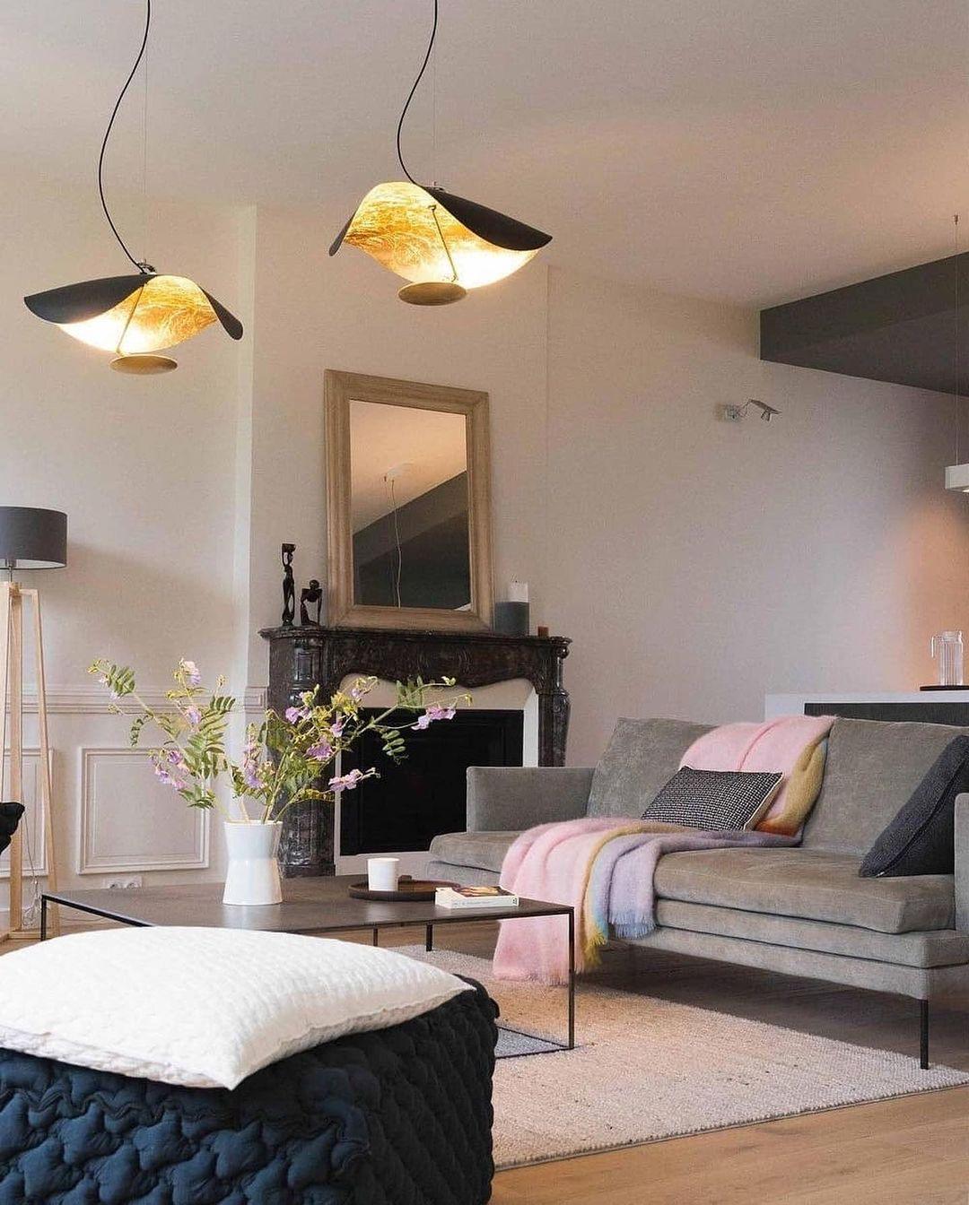 Aurisina Pendant Lamp Black Gold Curved Shade