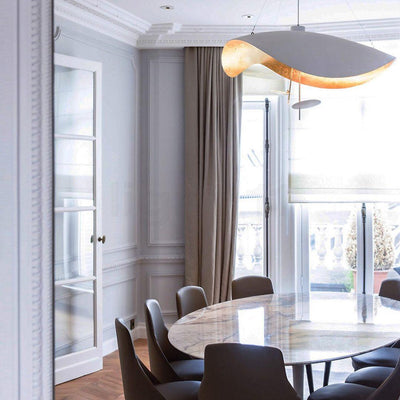 Aurisina Pendant Lamp Black Gold Curved Shade