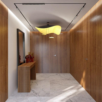 Aurisina Pendant Lamp Black Gold Curved Shade