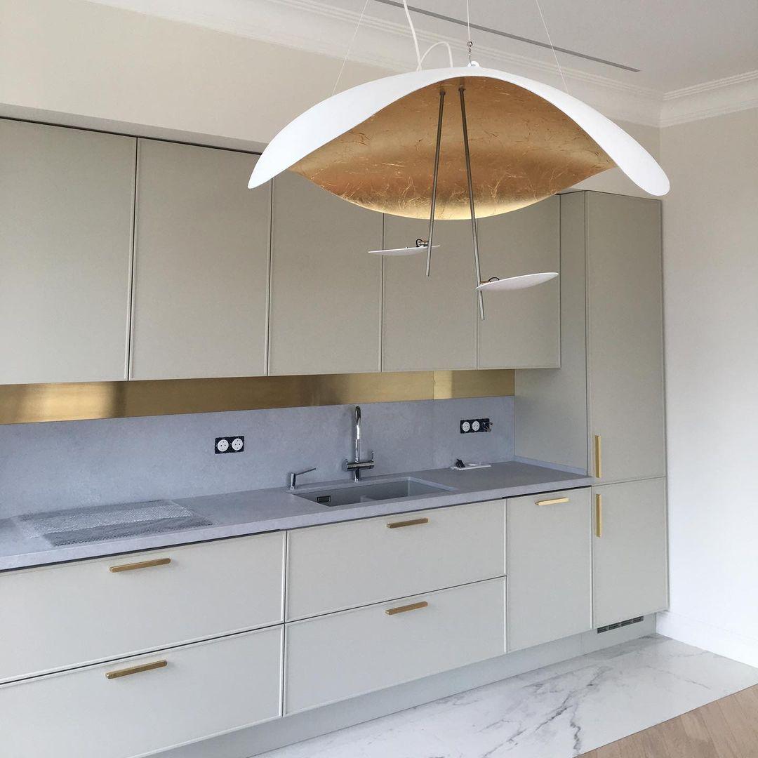 Aurisina Pendant Lamp Black Gold Curved Shade