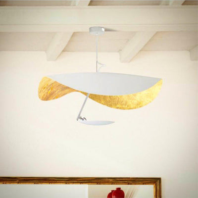 Aurisina Pendant Lamp Black Gold Curved Shade