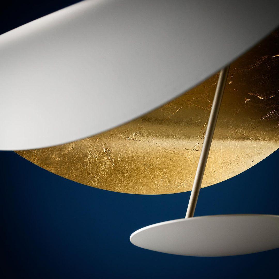 Aurisina Pendant Lamp Black Gold Curved Shade