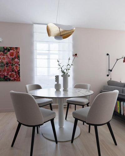 Aurisina Pendant Lamp Black Gold Curved Shade