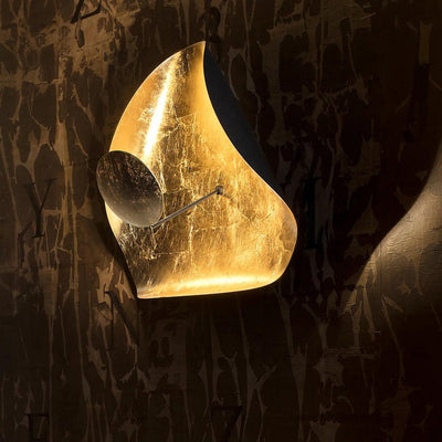 Solenena Ceiling Lamp Curved Shade and Gold Interior