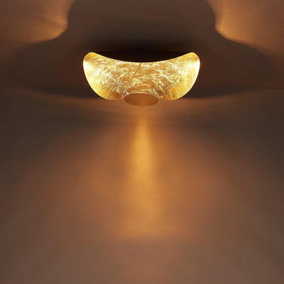 Solenena Ceiling Lamp Curved Shade and Gold Interior