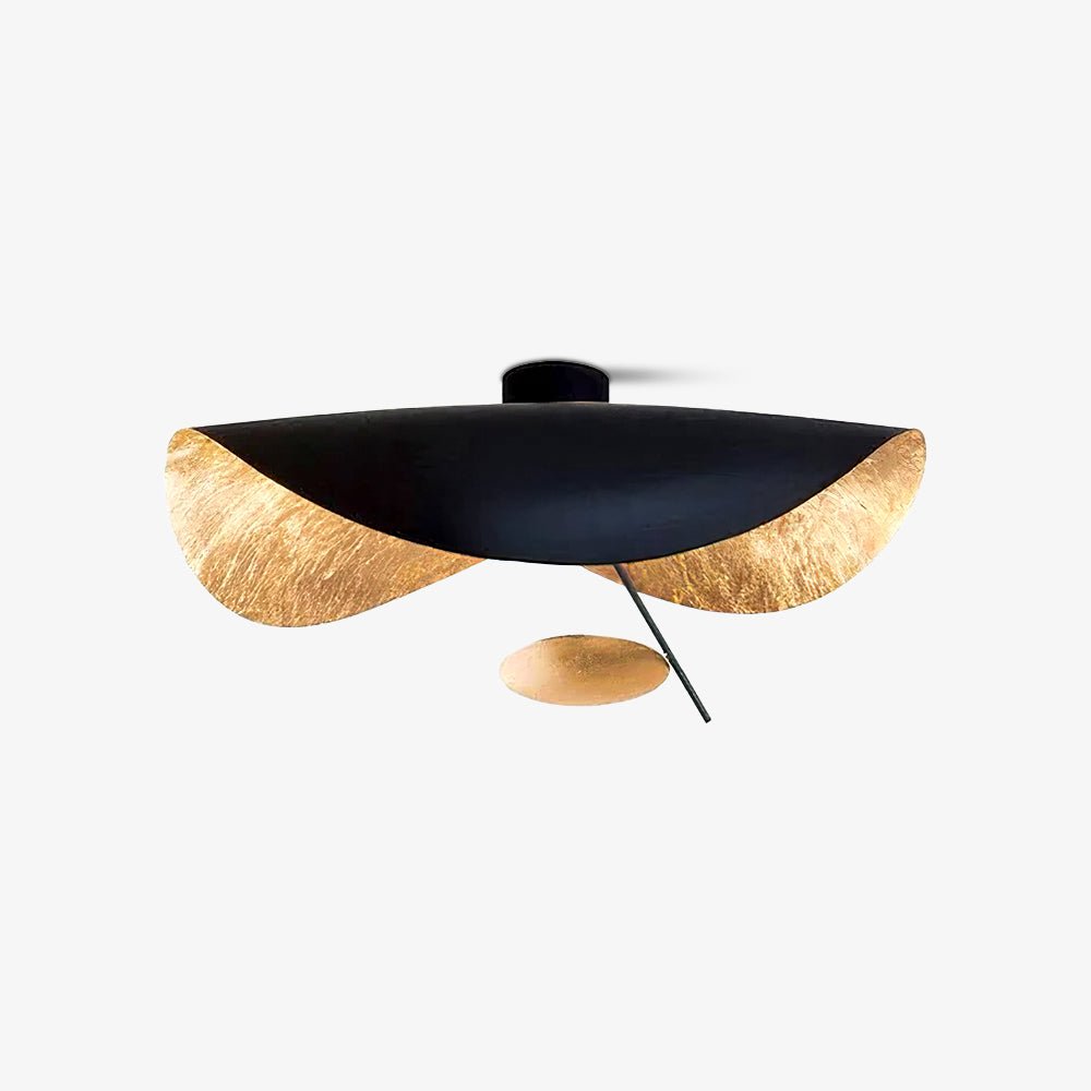 Solenena Ceiling Lamp Curved Shade and Gold Interior