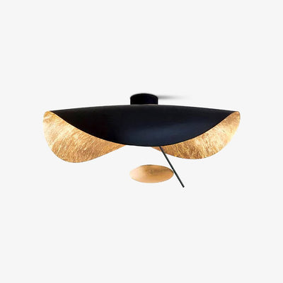 Solenena Ceiling Lamp Curved Shade and Gold Interior