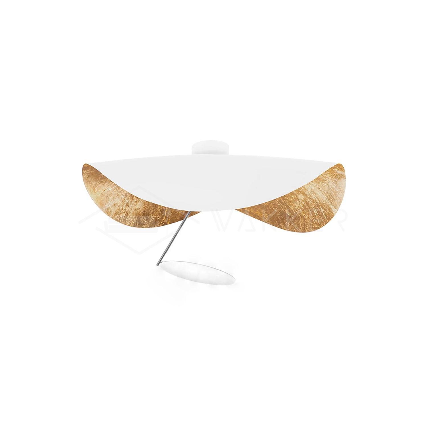 Solenena Ceiling Lamp Curved Shade and Gold Interior