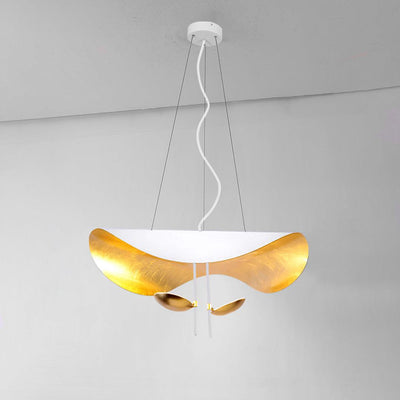 Aurisina Pendant Lamp Black Gold Curved Shade