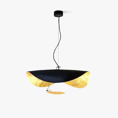 Aurisina Pendant Lamp Black Gold Curved Shade