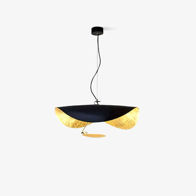 Aurisina Pendant Lamp Black Gold Curved Shade
