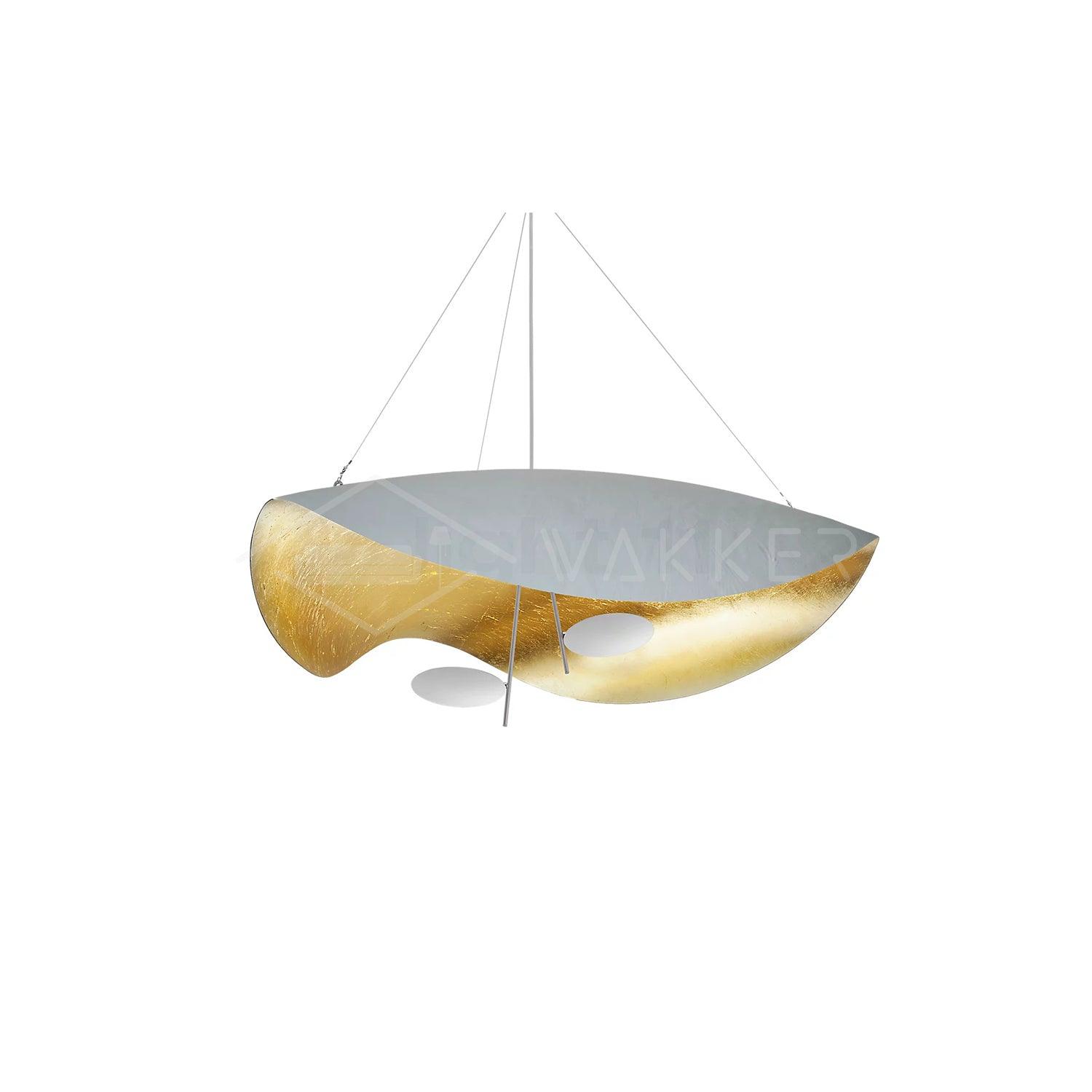 Aurisina Pendant Lamp Black Gold Curved Shade