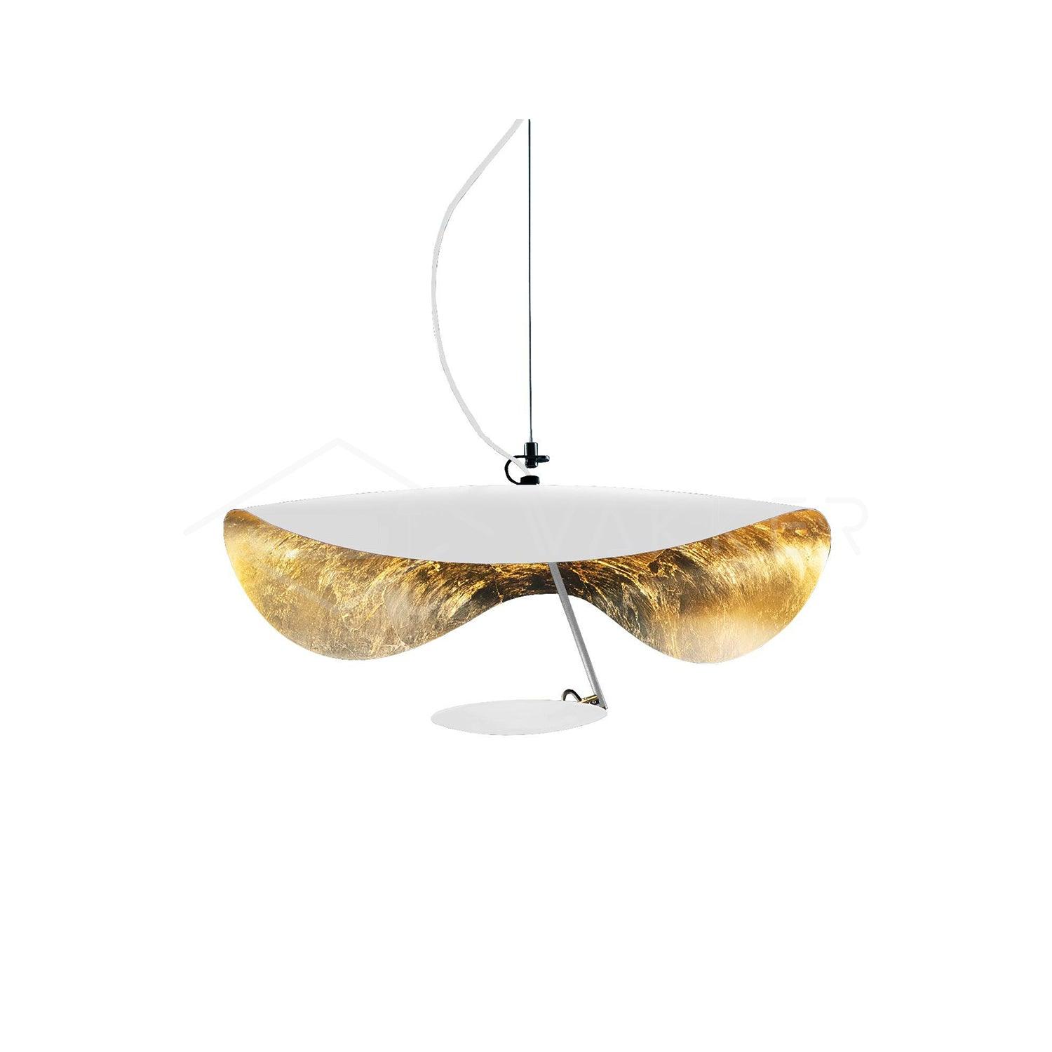 Aurisina Pendant Lamp Black Gold Curved Shade