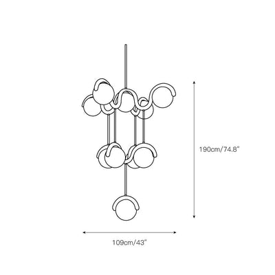 Eurvinen Creativity Elegance Art Brass Glass Chandelier - Neutral Decor