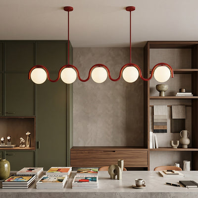 Ashcombe Opal Glass Linear Chandelier